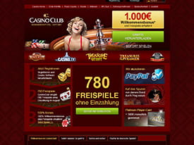 Die CasinoClub Startseit mit Bonusangebot und Freispiel-Promotionen