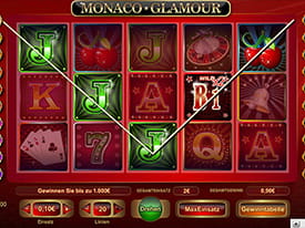 Bei Karamba Casino kann der 20-Linien-Slot Monaco Glamour gespielt werden