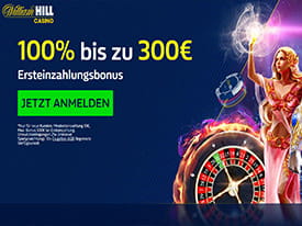 Die William Hill Casino Webseite mit Willkommensbonus