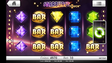 Sogar der neue Spielautomat Starburst ist in der Merkur Spiel Casino App verfügbar.