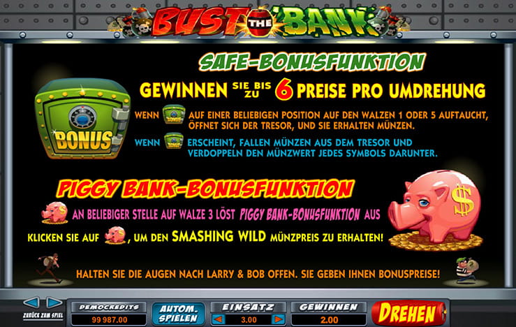 Bust the Bank Safe-Bonusfunktion