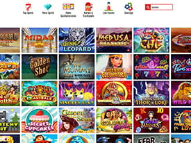 Die Startseite mit den Online Spielautomaten im 14Red Casino.