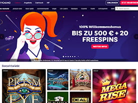 Die Lobby des PartyCasinos mit der Auswahl an Casino Spielen.