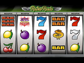 Der Spielautomat Retro Reels von Microgaming im Royal Panda Casino.