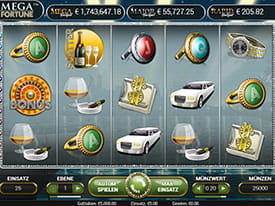Der Spielautomat Mega Fortune mit Jackpot von NetEnt.
