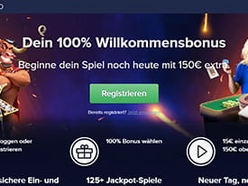 Startseite mit dem 100% Willkommensbonus im CasinoEuro.