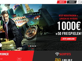 Die Homepage mit dem Willkommensbonus des Vegas Hero Casino.