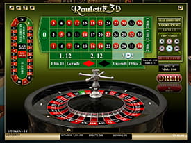 Das 3D Roulette als Variante mit deutschen Bezeichnungen auf dem Tableau