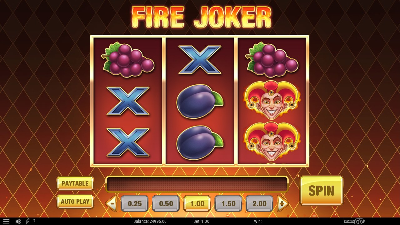 Fire Joker Slot, Screenshot aus dem Demospiel