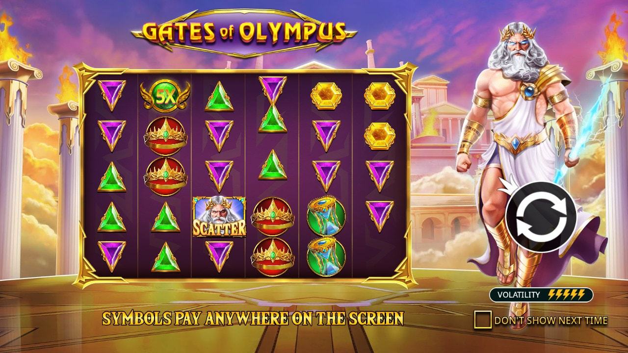 Gates of Olympus Slot, Screenshot aus dem Demospiel